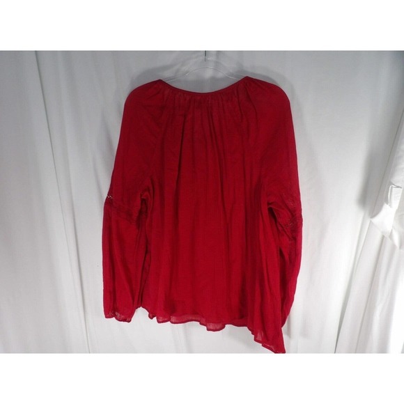 Lane Bryant Womens Red Long Sleeve V Neck Pullover Blouse Top Size 14/16 - Picture 2 of 6
